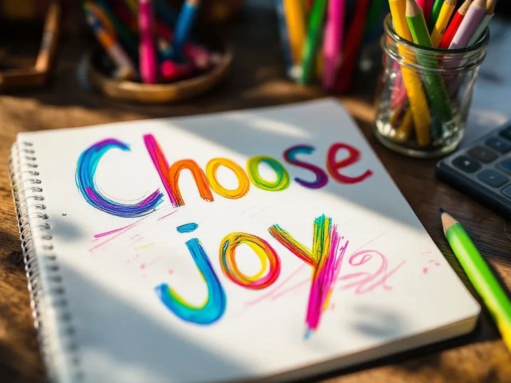 Original notebook reading Choose Joy