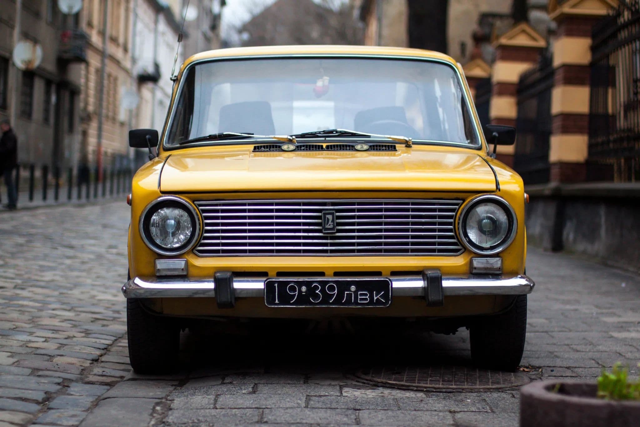 Original yellow car from the official FLUX.1 Kontext example